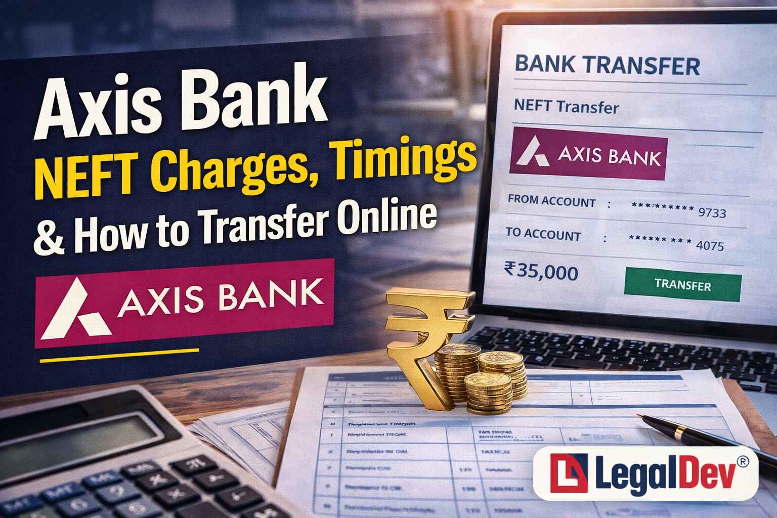 Axis Bank NEFT Charges, Timings & How to Transfer Online